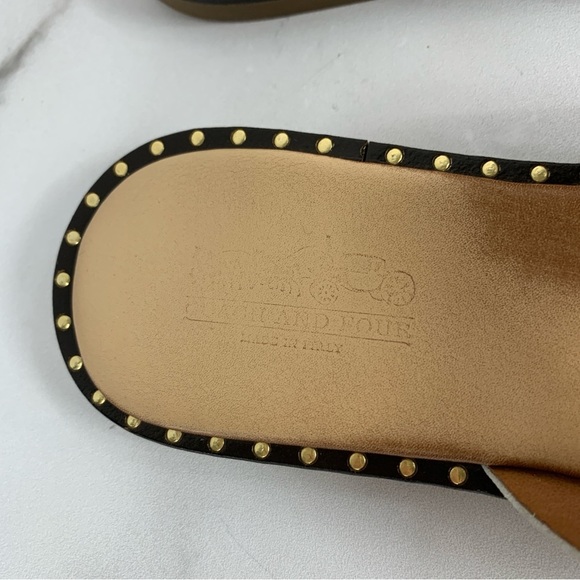 Coach & Four Aquila Slide Sandals White Leather Upper& Lining Made in Italy 7.5 - Picture 3 of 11